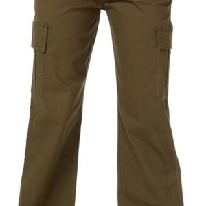 Women's High Waist Stretchy Cotton  Pants Wide Leg Hiking Tactical Trousers with 6 Pockets