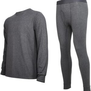 Men's Thermal Underwear Long Johns Winter Shirts for Men Set Base Layer for Cold Weather Gray