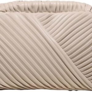 Women's Ruched Clutch Handbags PU Leather Evening Bag Mini Purse