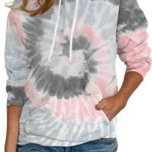 Women's Hoodies Long Sleeve Sweatshirts Drawstring Pullover Tops with Pocket Casual Loose Blouses Tunic