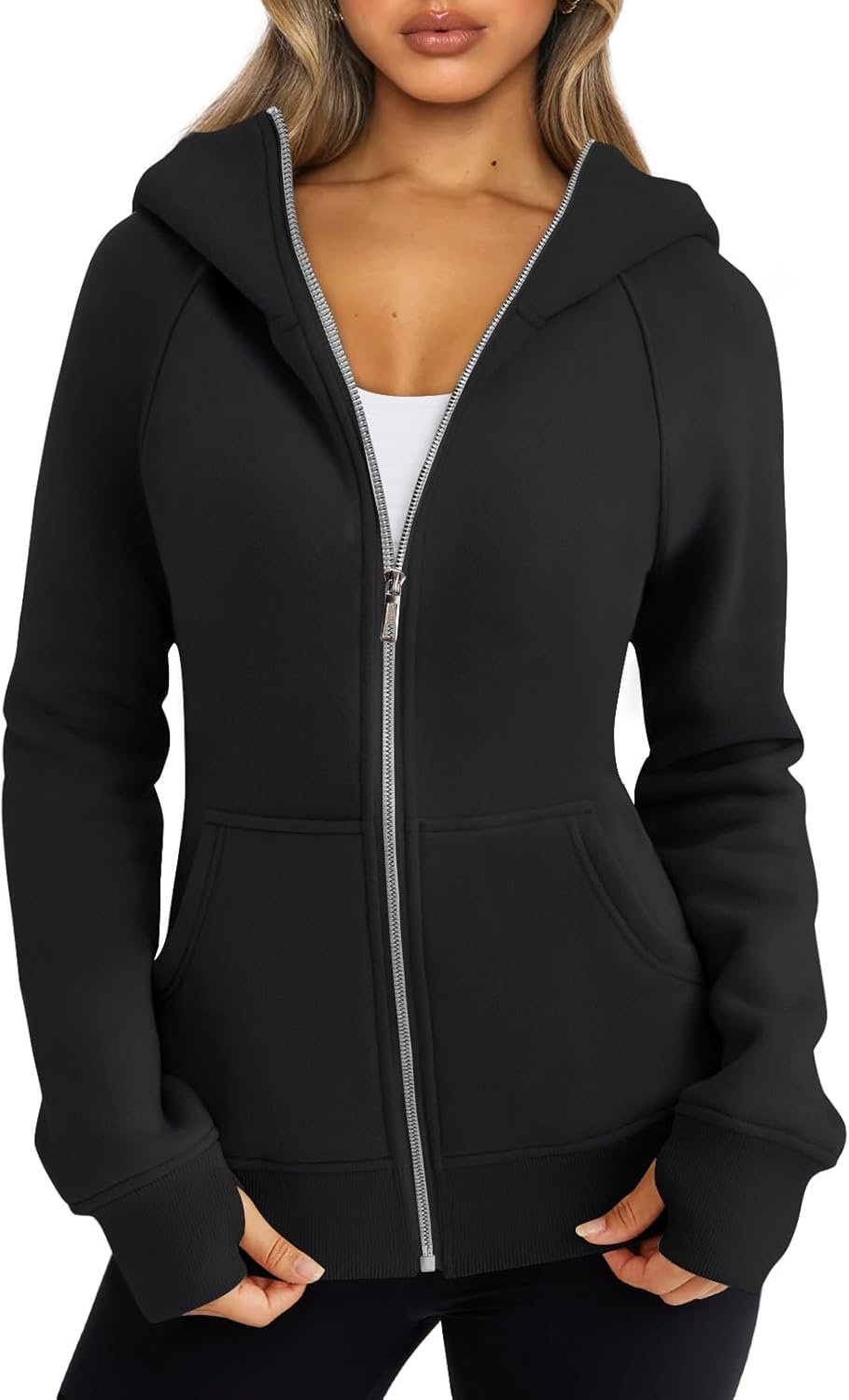 Womens Zip Up Hoodies Fleece Jackets Oversized Sweatshirts Fall Fashion Outfits Sweaters Winter Clothes