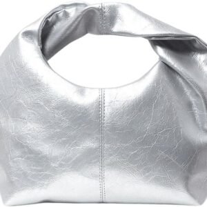 Women's Ruched Hobo Mini Handbag Clutch Purse Dumpling Pouch Bag
