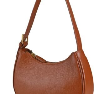 Genuine Leather Shoulder Bag for Women Mini Clutch  Tote Handbag with Zipper Closure Small Crossbody Bag