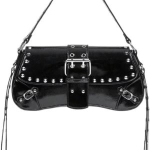 Women's Shoulder Bag  Handbag Rivet Punk Hobo Purse with Buckle