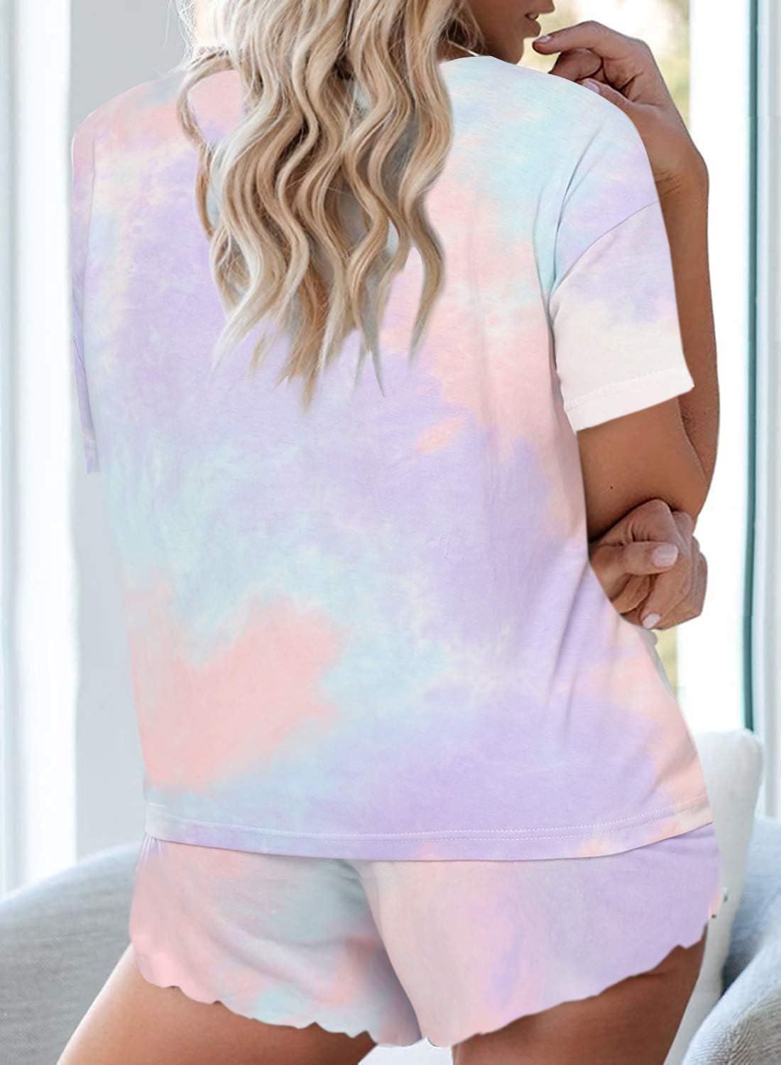 Tie Dye Pajamas Set Womens Loungewear Sleepwear 2 Piece PJ Sets - Image 2