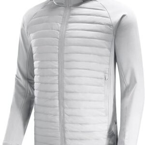 Men's Running Jacket Lightweight Warm Up Puffer Jacket Hybrid Thermal Hiking Golf Insulated Coat