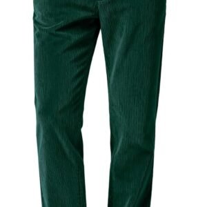 Men Casual Corduroy Work Cargo Pants Elastic Waist Suit Trousers