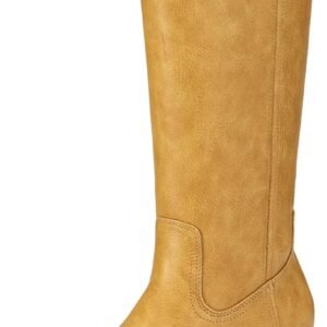 Women's Knee High Boots Square Toe Chunky Block Riding Tall Boots for Women Low Heel