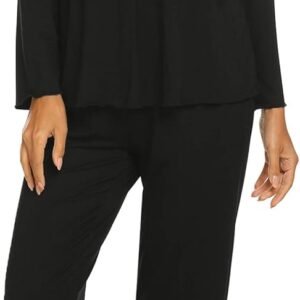 Women's Pajama Set Long Sleeve Pj Sets Two Piece Loungewear Soft Pajama Top and Pants Pjs Sleepwear