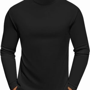 Men's Turtleneck Long Sleeve Turtle Neck Shirts Basic Lightweight Undershirt Thermal Pullover Sweater S-XXL