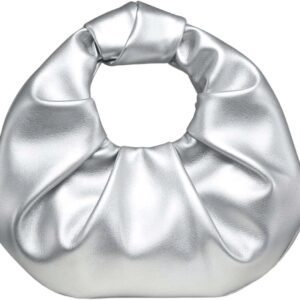 Women's Ruched PU Leather Hobo Handbag Clutch Purse