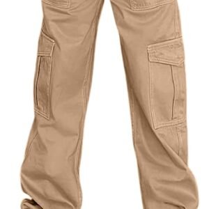 Pants for Women High Waisted Casual Pants Baggy Stretchy Wide Leg  Streetwear with 6 Pockets