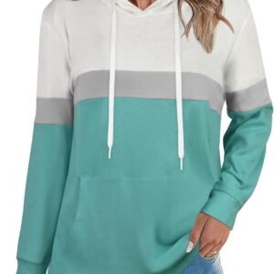 Women's Hoodies Long Sleeve Sweatshirts Drawstring Pullover Tops with Pocket Casual Loose Blouses Tunic