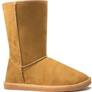 Women's Suede Faux Fur Mid-Calf Classic Winter Boots Rubber Sole
