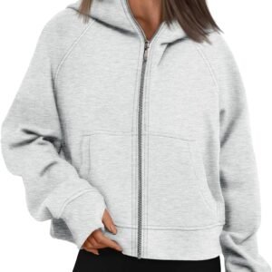 Womens Zip Up Hoodies Fleece Jackets Oversized Sweatshirts Fall Fashion Outfits  Sweaters Winter Clothes