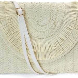 Straw Clutch Purse Women Crossbody Bag Summer Beach Shoulder Bags Envelope Wallet Handbags