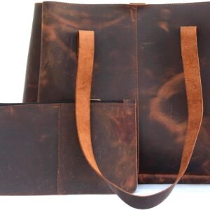 Genuine Soft Buffalo Leather Tote Bag Elegant Shopper Shoulder Bags by