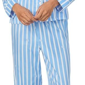 Women's Long Sleeve Woven Notch Pj Set