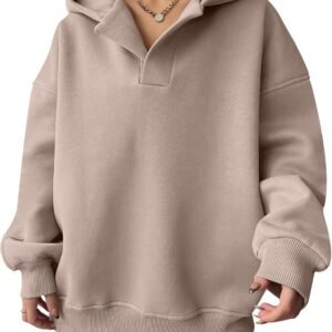 Womens Oversized Hoodies V Neck Sweatshirts Long Sleeve Pullover Casual Fall Teen Girls Preppy Clothes  Trendy