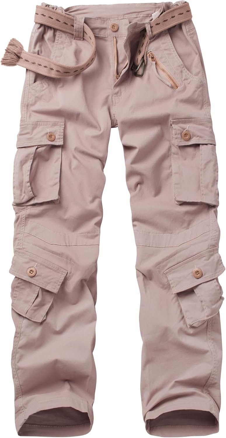 Womens Pants with Pockets Outdoor Casual Ripstop Camo Military Combat Construction Work Pants