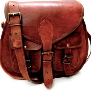 Women Vintage Style Genuine Leather Crossbody Shoulder Bag Handmade  Saddle Bag Crossbody Bags for Woman
