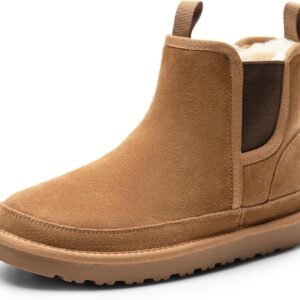 Men's Winter Snow Boots  Rugged Suede Leather Cold Weather Warm Chelsea Outdoor Boots