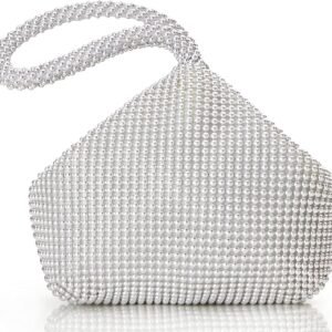 Women's Beaded Clutch Evening Bags Vintage Elegant Triangle Purse for 1920s Party Prom Wedding