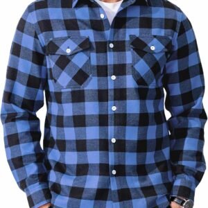 Mens Flannel Shirts Long Sleeve Casual Plaid Button Down Shirt Cotton Shirt Cowboy Work Shirts with Pockets