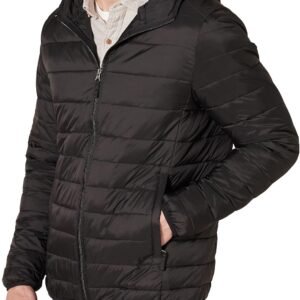 Men's Lightweight Water-Resistant Packable Hooded Puffer Jacket
