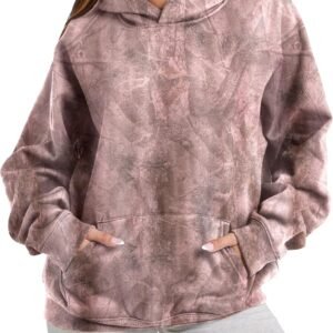 Womens Camo Hoodies Maple Leaf Print Oversized Hooded Sweatshirt Fleece Pullover Sweatshirts Long Sleeve with Pocket