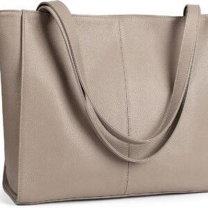 Genuine Leather Tote Bag for Women Work, Women's Leather Shoulder Bags s Satchel Handbags with Laptop Coartment