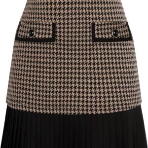 Women Casual Plaid High Waist Pleated A-Line Uniform Mini Skirt