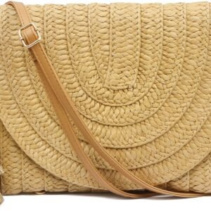 Straw Clutch Purse Women Crossbody Bag Summer Beach Shoulder Bags Envelope Wallet Handbags