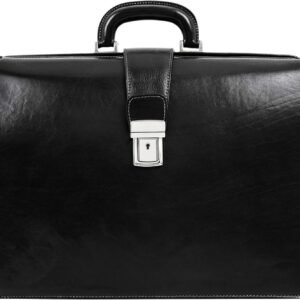 Leather Lawyer Briefcase - Italian Handmade Laptop Briefcase for Men and Women - Attache Case - Doctor Bag