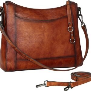 Genuine Leather Crossbody Bags for Women Satchel   Handbag Ladies Vintage Shoulder Bag Work