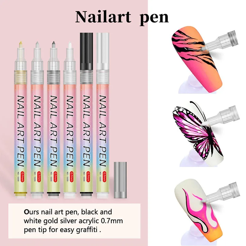 12-Color Professional Nail Art Pen Set