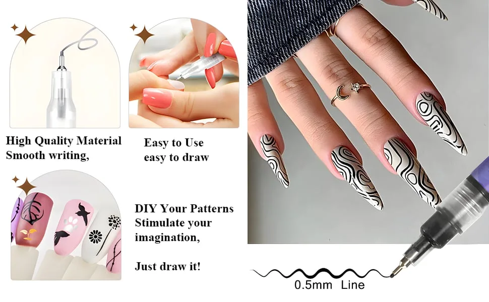 12 Colors Nail Art Pens Set
