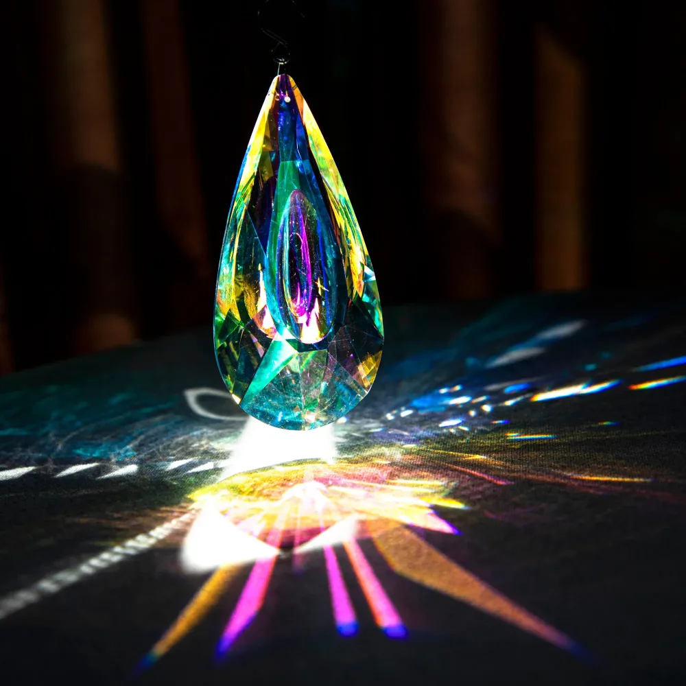 120 mm AB-colored hanging crystal prism suncatcher