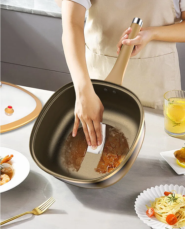 12in Titanium Alloy Non-Stick Pot with Lid
