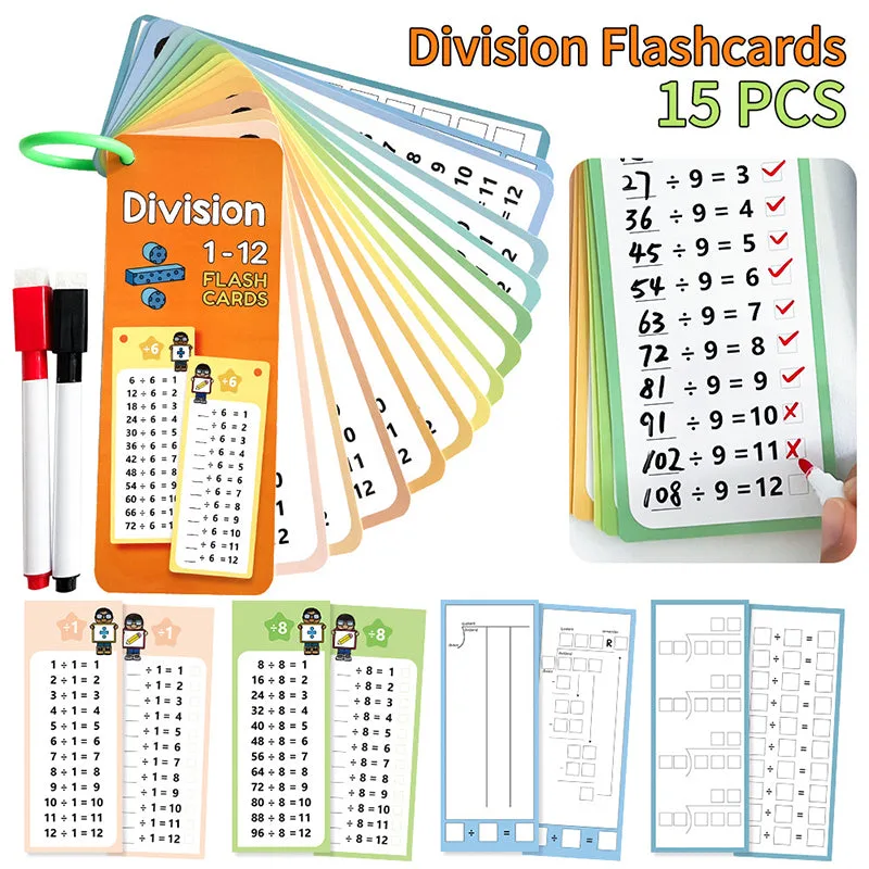 15PCS Double Sided Math Flash Cards