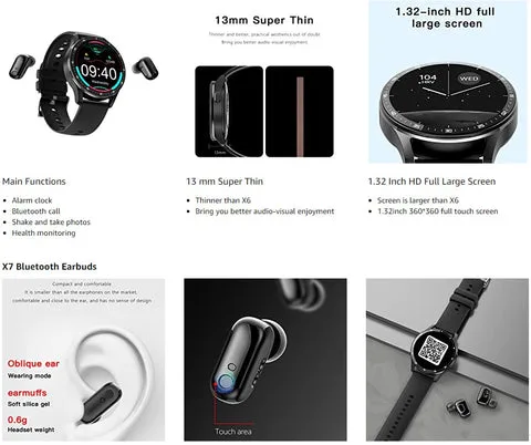 2 in 1 Smart Watch with Earbuds