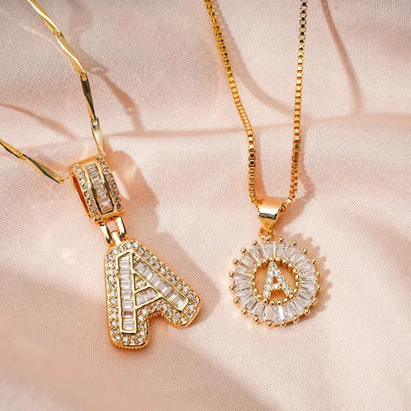 2-Pack Initial Letter Pendant Necklaces