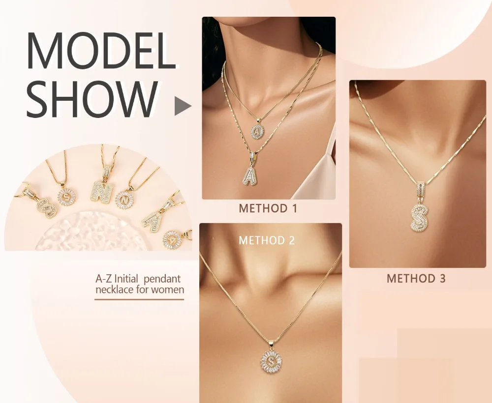2-Pack Initial Letter Pendant Necklaces