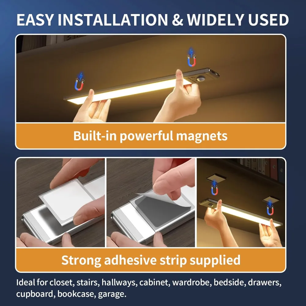 3-Color Magnetic Rechargeable LED Sensor Lights