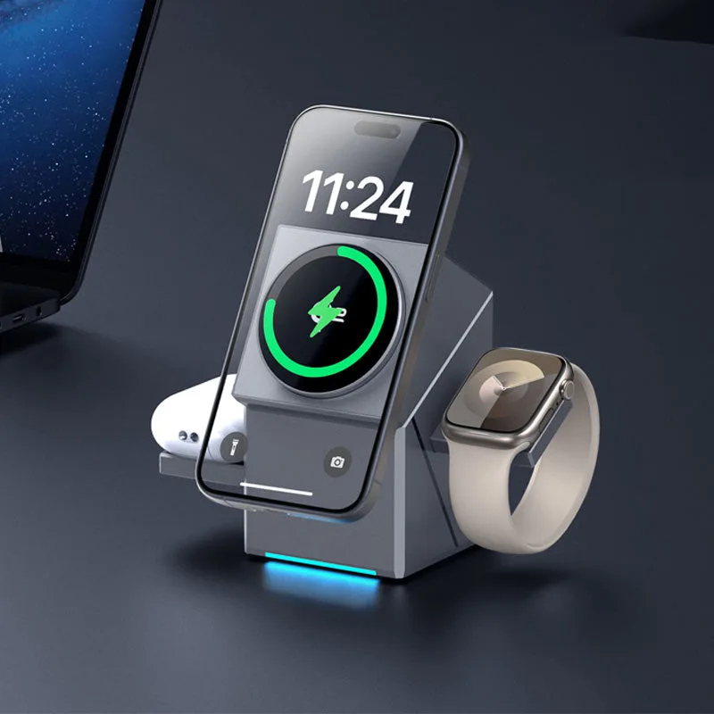 3-in-1 Foldable Magnetic Charging Station – Perfect for Home, Work & Travel