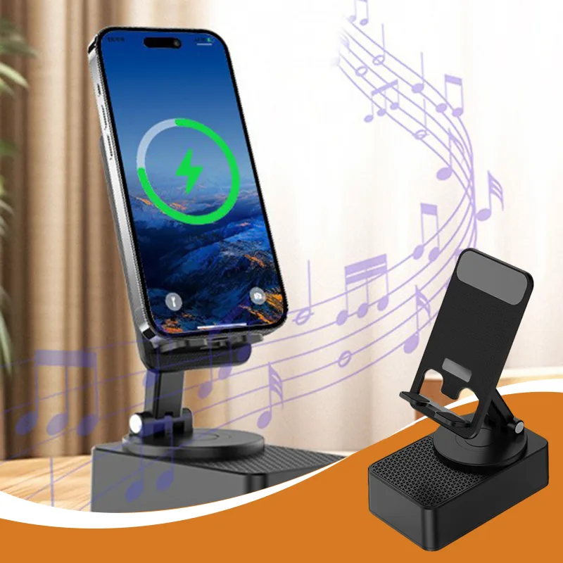 3-in-1 Phone Holder with Bluetooth Speaker and Power Bank