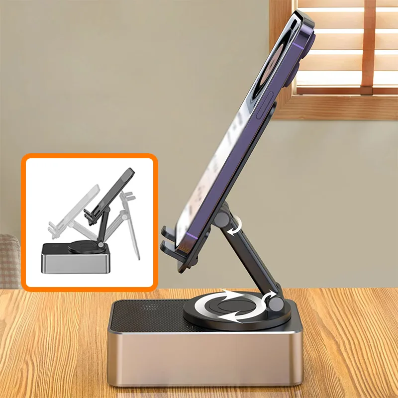 3-in-1 Phone Holder with Bluetooth Speaker and Power Bank