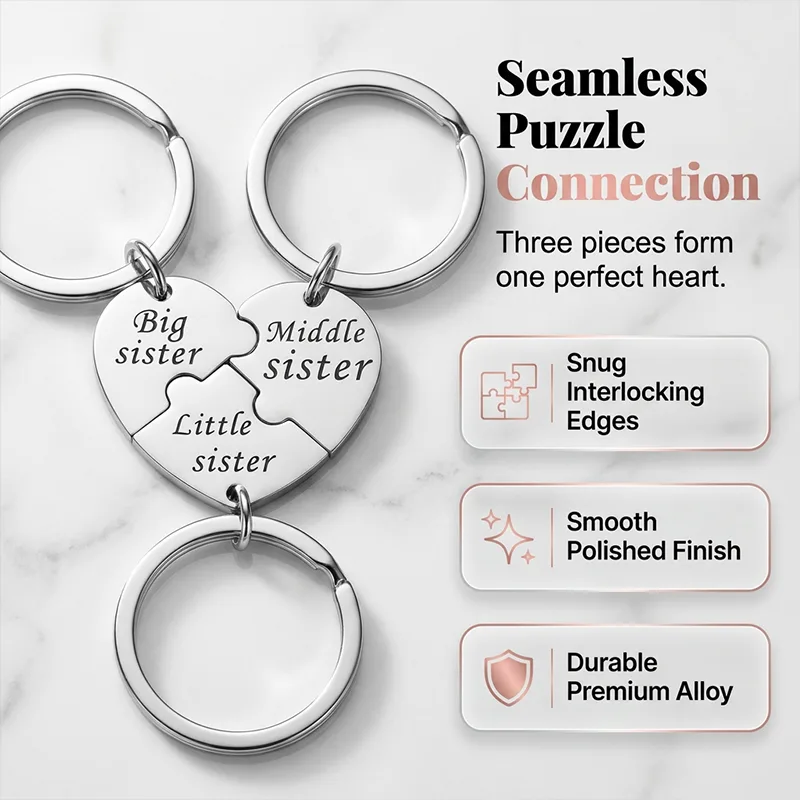 3-Piece Stainless Steel Interlocking Keychain Kit
