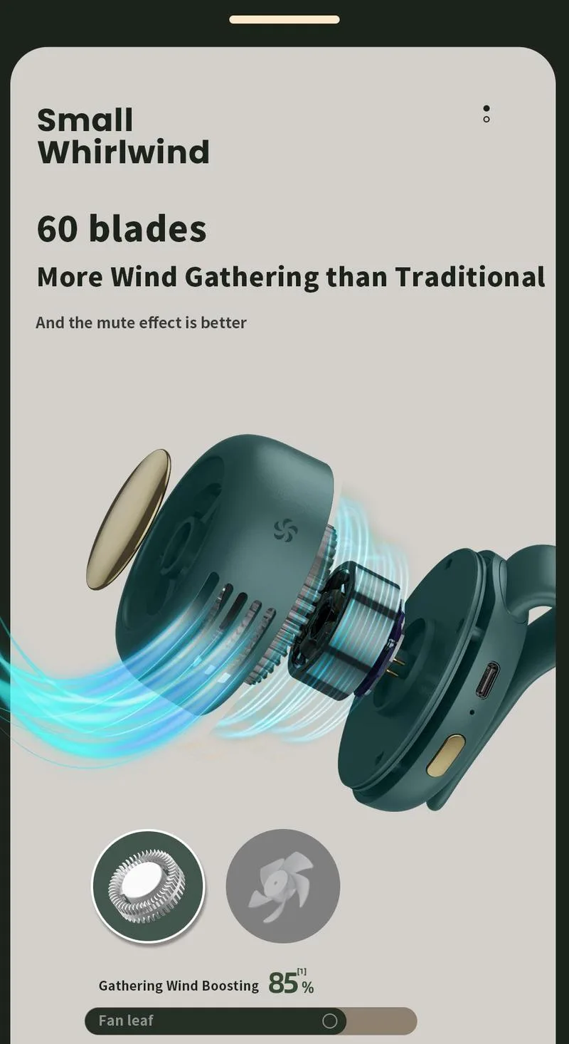 360° Rotatable Portable Mini Clip-on Fan