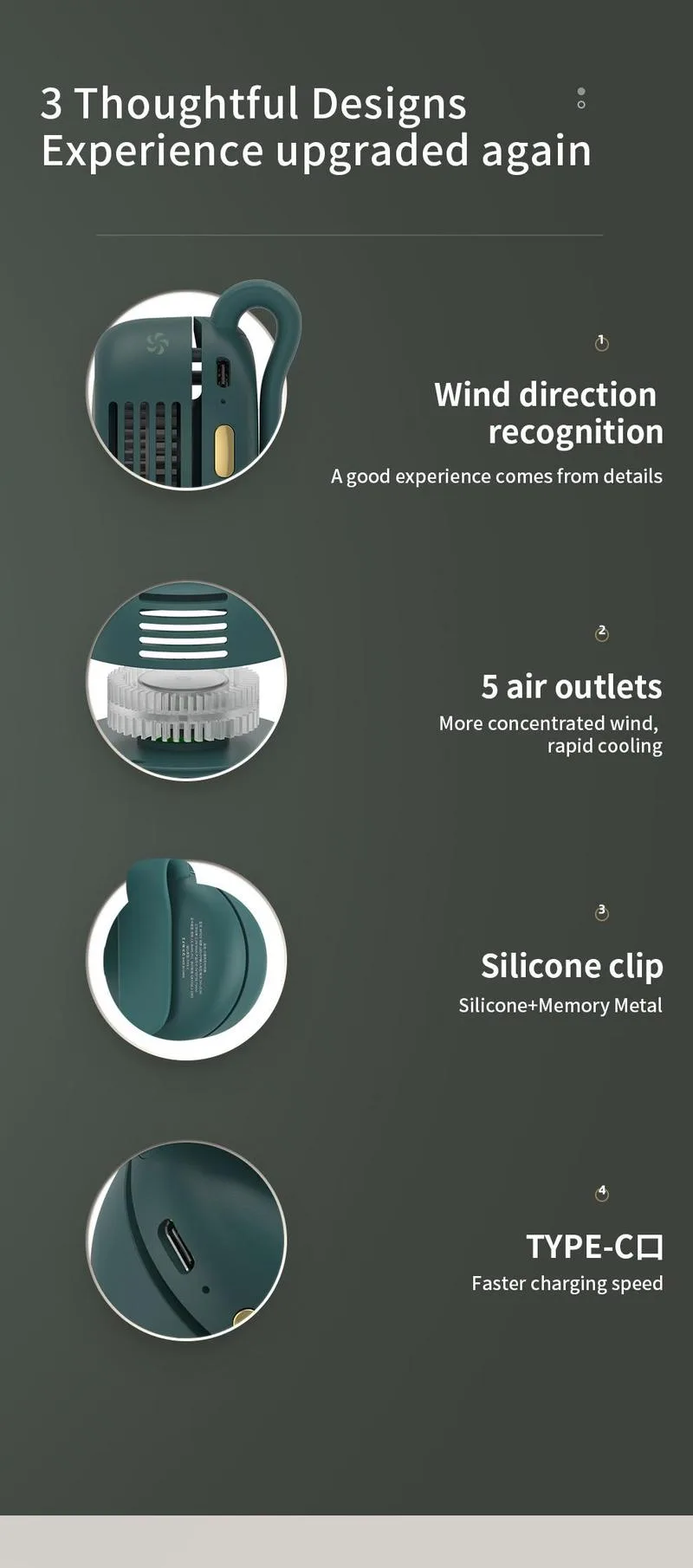 360° Rotatable Portable Mini Clip-on Fan